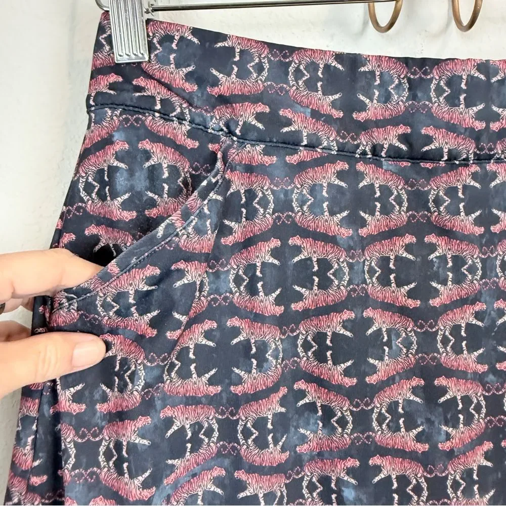 Peter Millar Pink Black Tiger Print Skort SPF50+ M